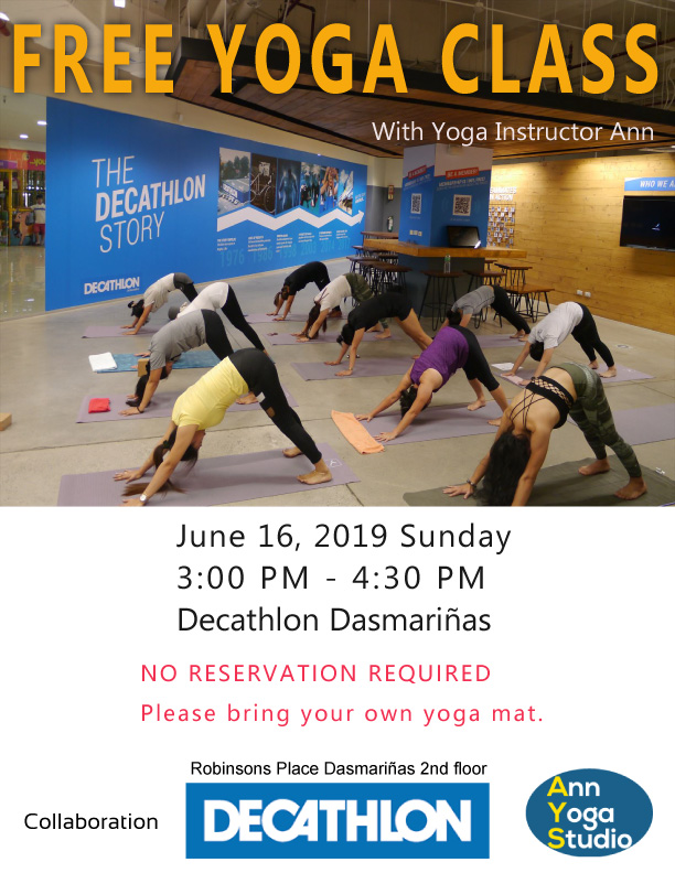 Free Yoga Class at Decathlon Dasmariñas