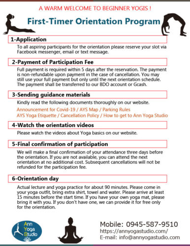 First-Timer Orientation program