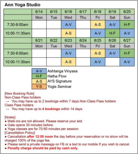 AYS Schedule from June 14 2021