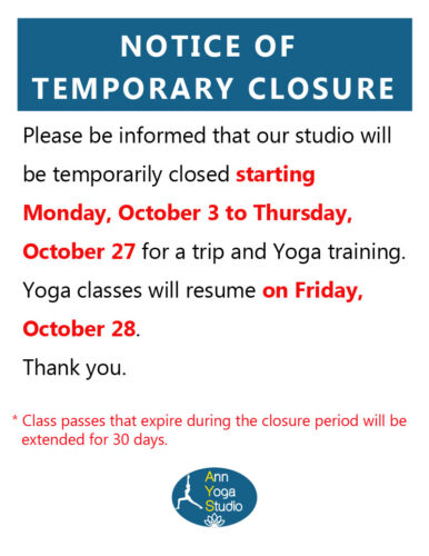 NOTICE OF TEMPORARY CLOSURE