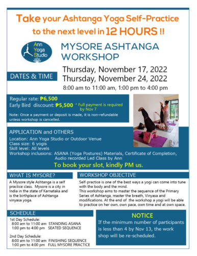 MYSORE ASHTANGA WORKSHOP