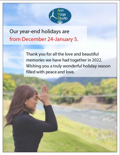 Ann Yoga Studio - Notice of new year-holidays