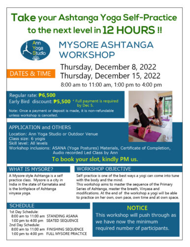 4TH MYSORE ASHTANGA WORKSHOP