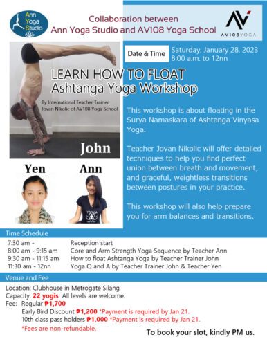 LEARN HOW TO FLOAT Ashtanga Yoga Workshop