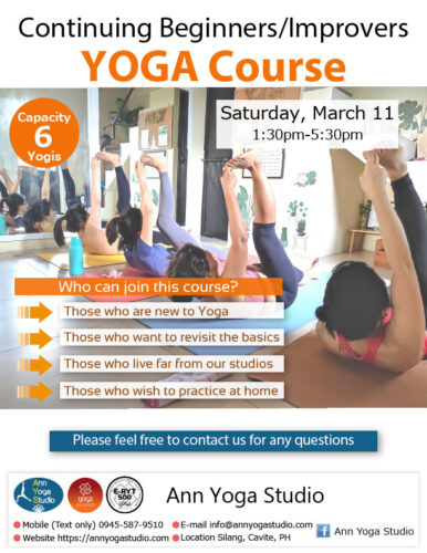 CONTINUING BEGINNERS/IMPROVERS YOGA COURSE